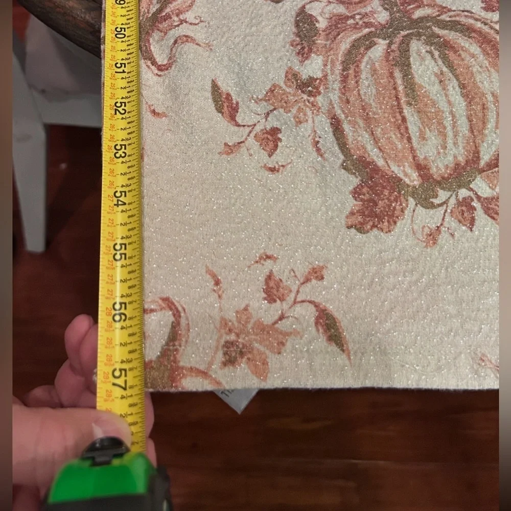 FALL TABLECLOTH Rachel Ashwell Orange Pumpkin Metallic  The Farmhouse 69” x 57”